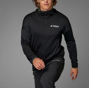 Adidas Terrex Xperior CLIMAWARM Light Fleece Hooded Jacket Size Small Black